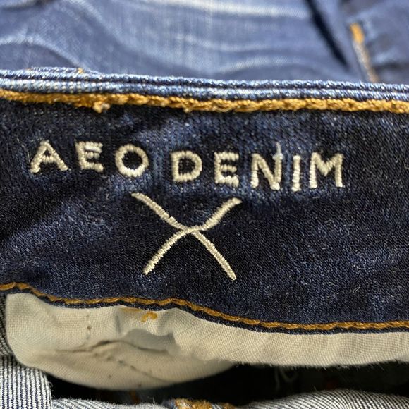 American Eagle Short Sz 0 (25-26 x 3") Womens Hi Rise Shortie Stretch Blue Denim - Picture 6 of 8